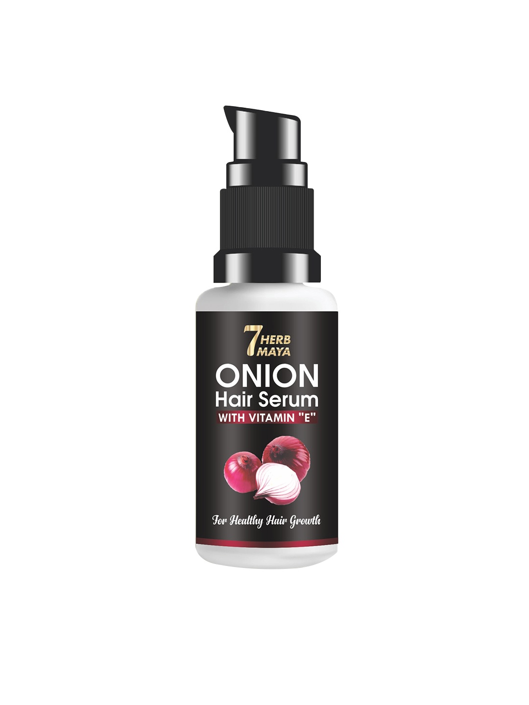 

7Herbmaya Onion Hair Serum with Vitamin E for Healthy Hair Growth - 30 ml, Black