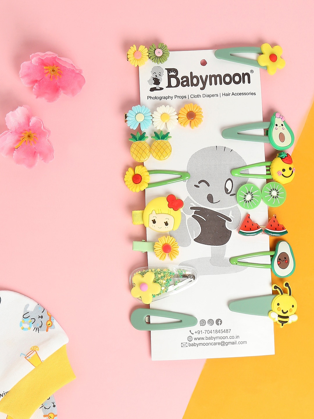 

Babymoon Girls Pack Of 14 Tic Tac Hair Clips, Yellow