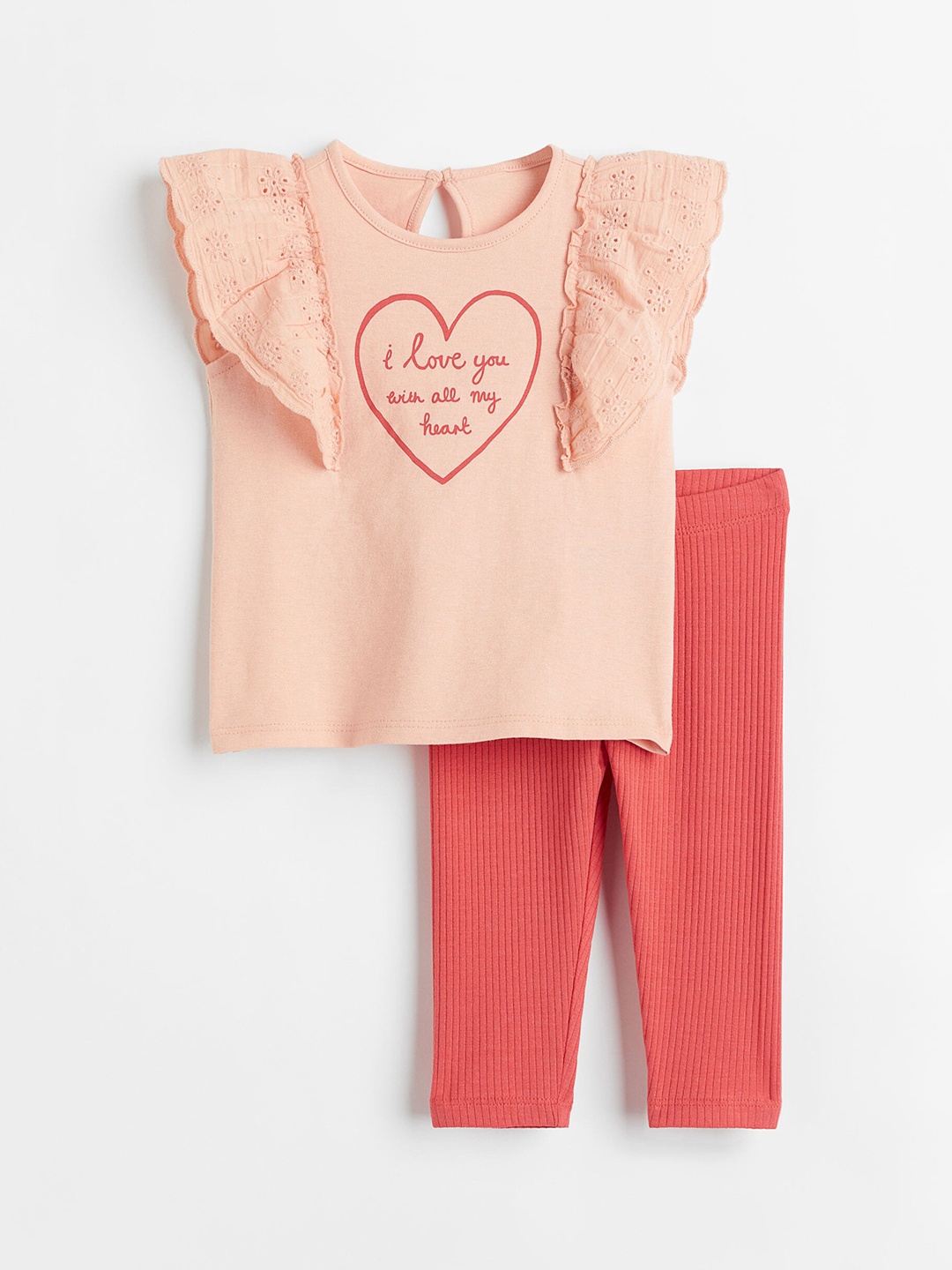 

H&M Girls Pink & Red 2-Piece Cotton Set