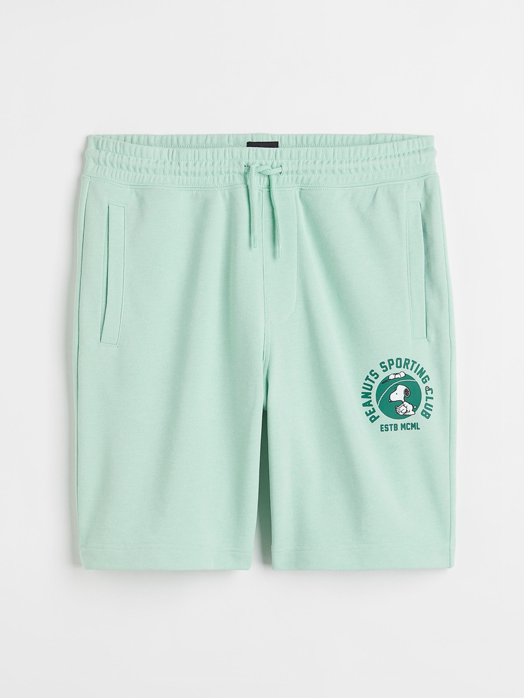 

H&M Men Green Regular Fit Printed Sweatshorts