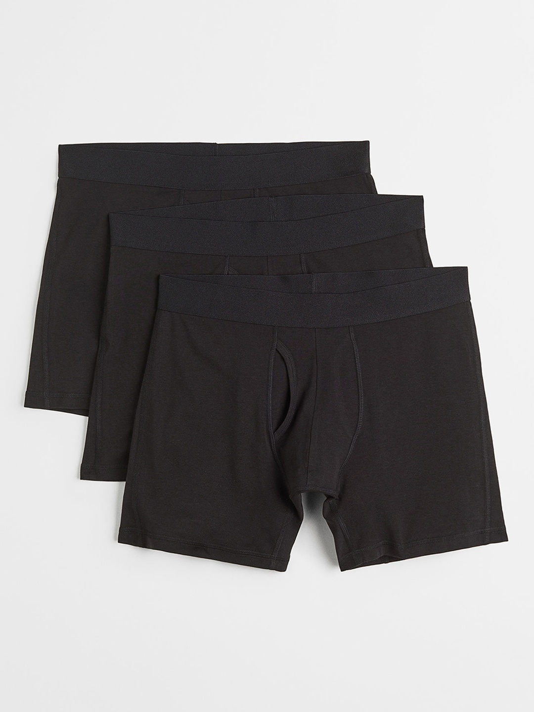 

H&M Men 3 Pack Lyocell-Blend Mid Trunks, Black