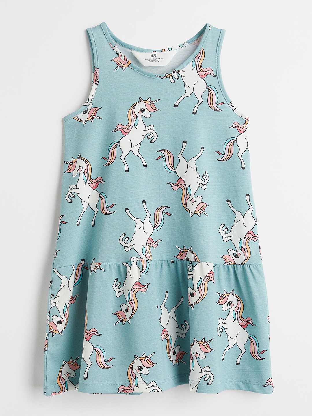 

H&M Turquoise Blue Patterned Jersey Dress