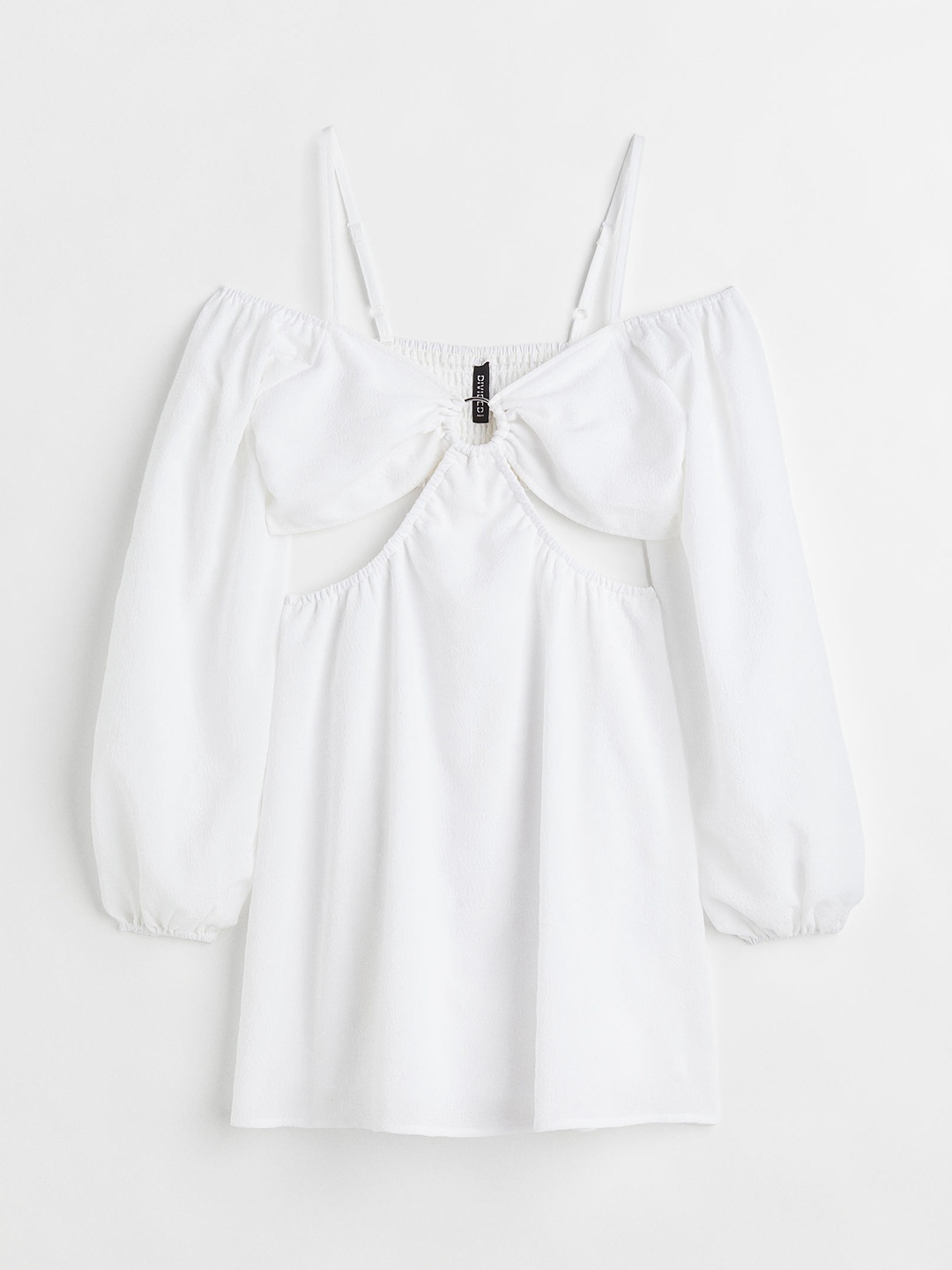 

H&M Women White Short Cut-Out Dress