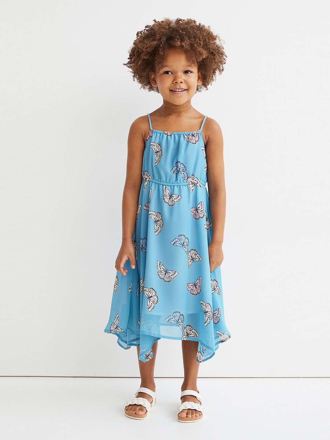 

H&M Girls Blue Asymmetric Chiffon Dress