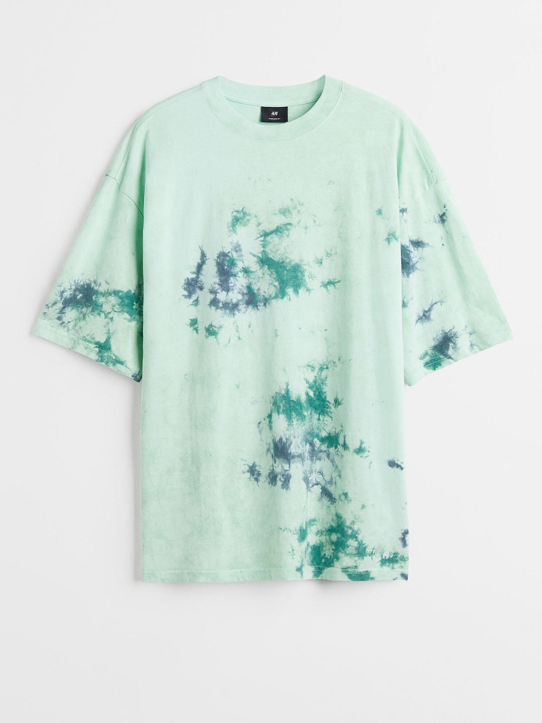 

H&M Men Green Oversized Cotton T-shirt
