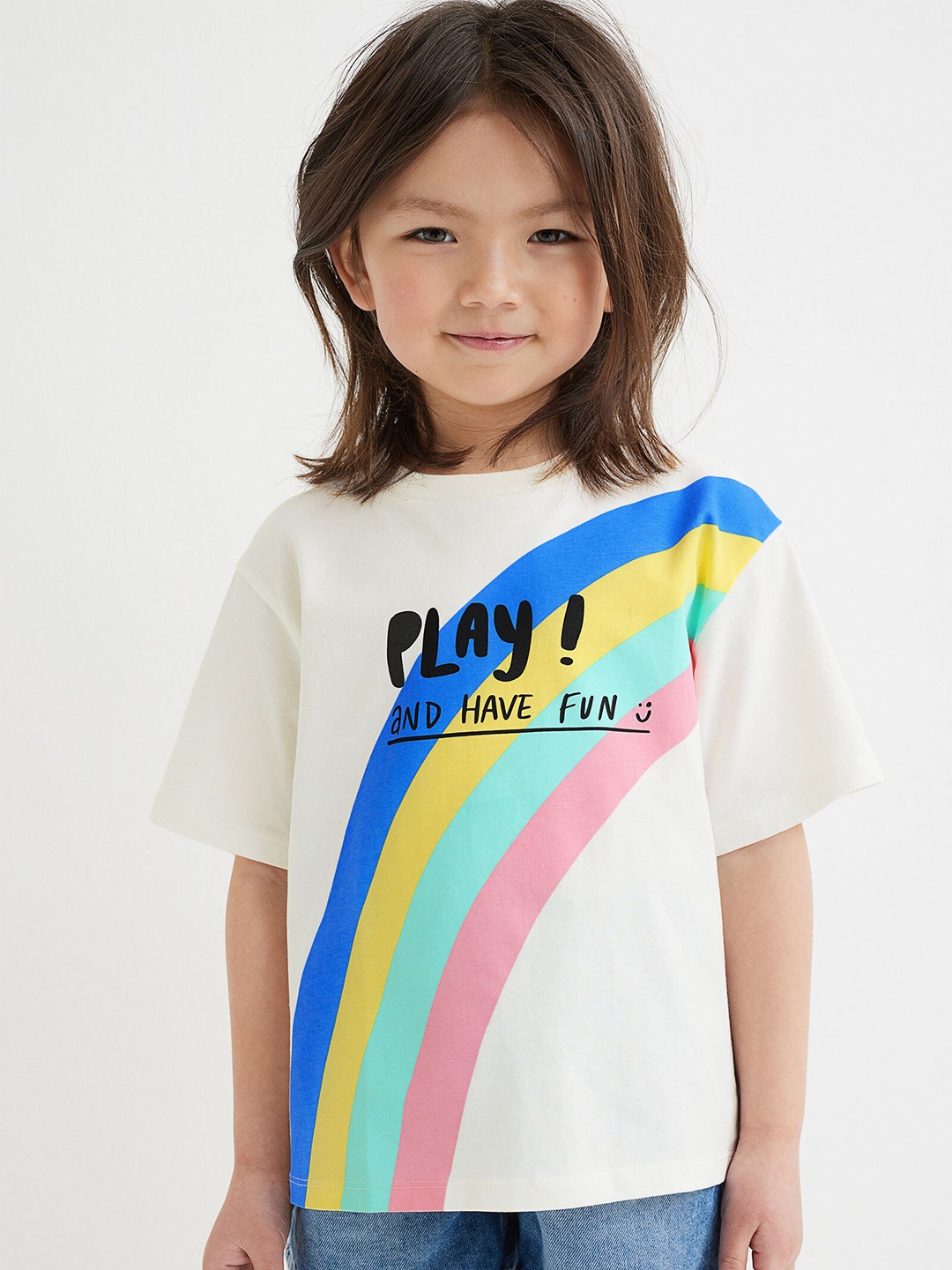

H&M White Motif-Front T-Shirt