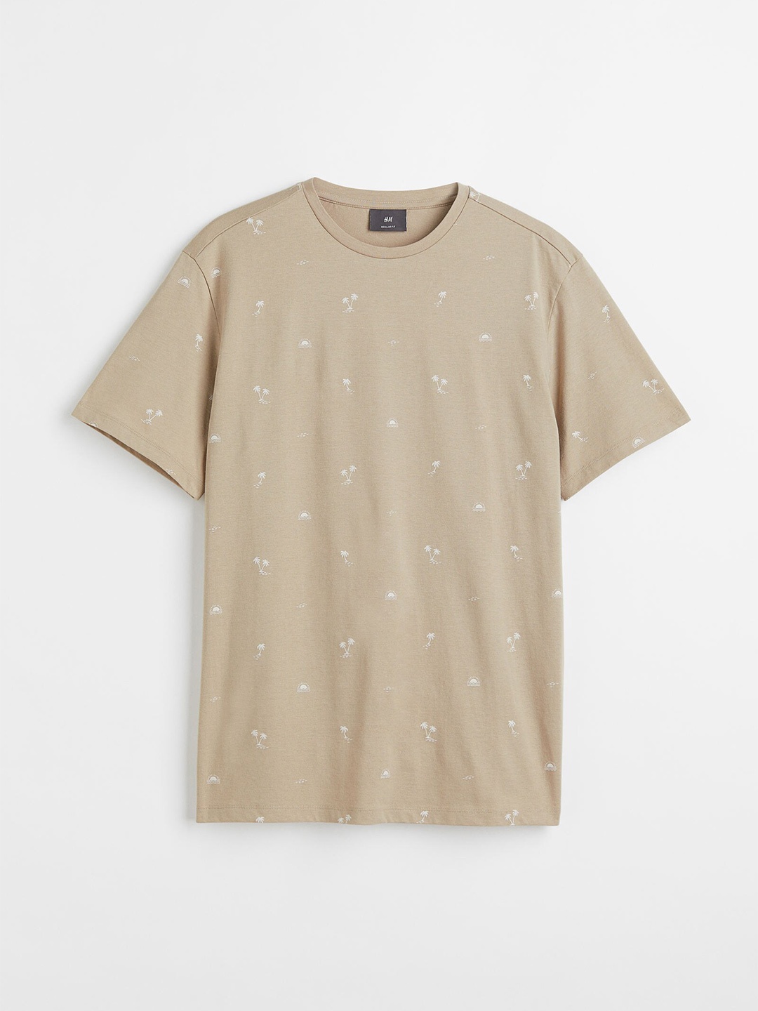 

H&M Beige Regular Fit Cotton T-Shirt