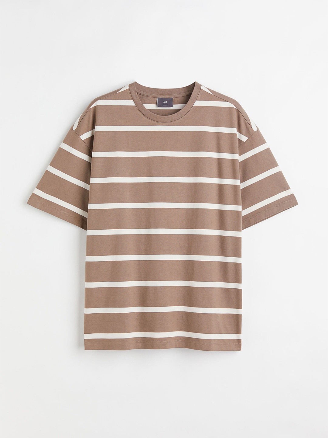 

H&M Men Beige Relaxed Fit Cotton T-shirt