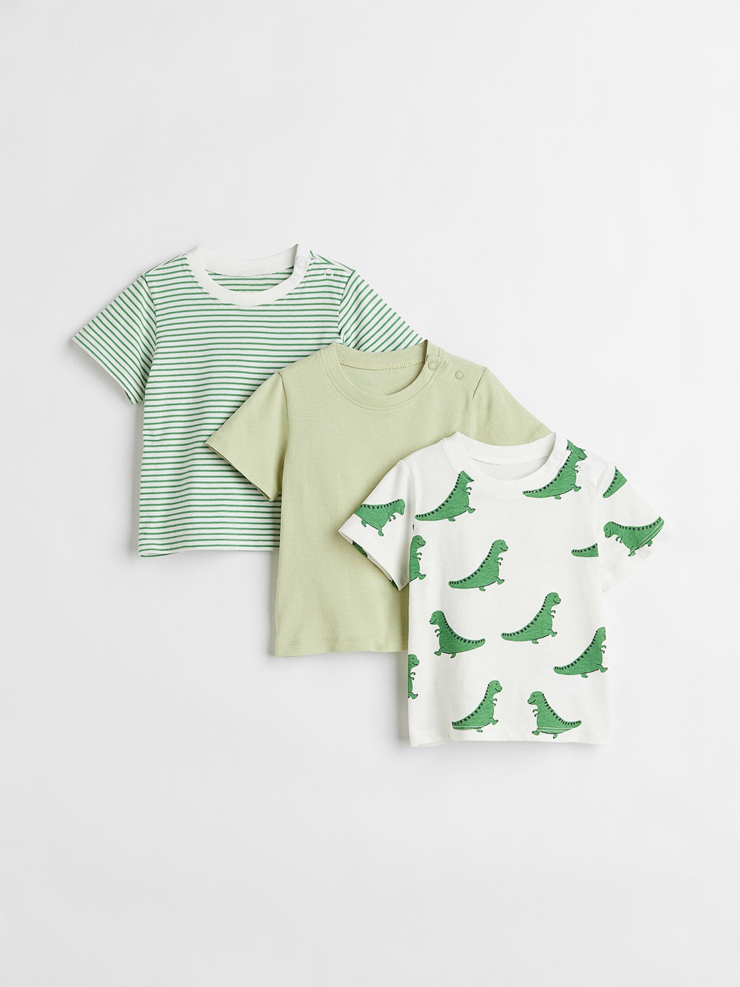

H&M Boys 3-Pack Cotton Jersey T-shirts, Green