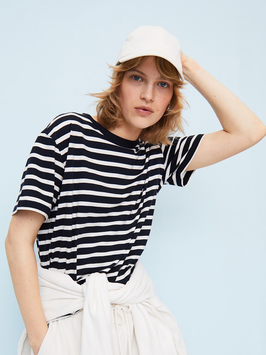 

H&M Women Blue Cotton T-shirt