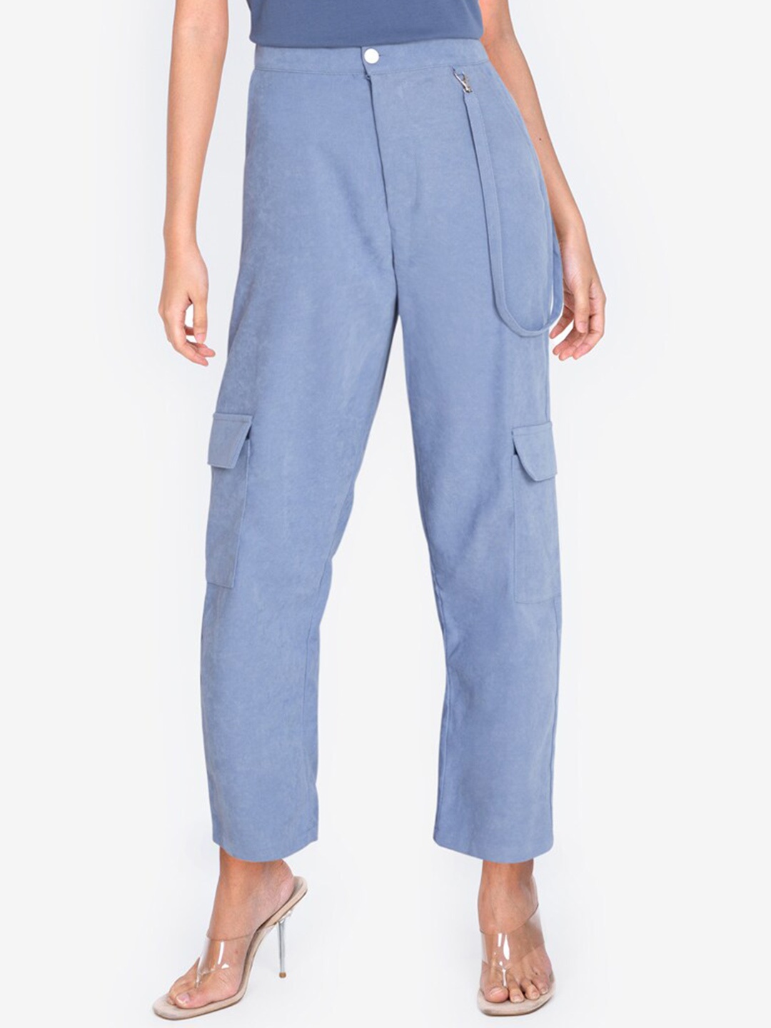 

ZALORA BASICS Women Blue Cargos Trousers