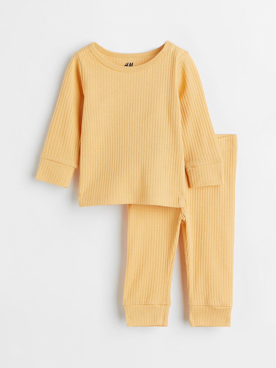 

H&M Girls Yellow Ribbed Cotton Set