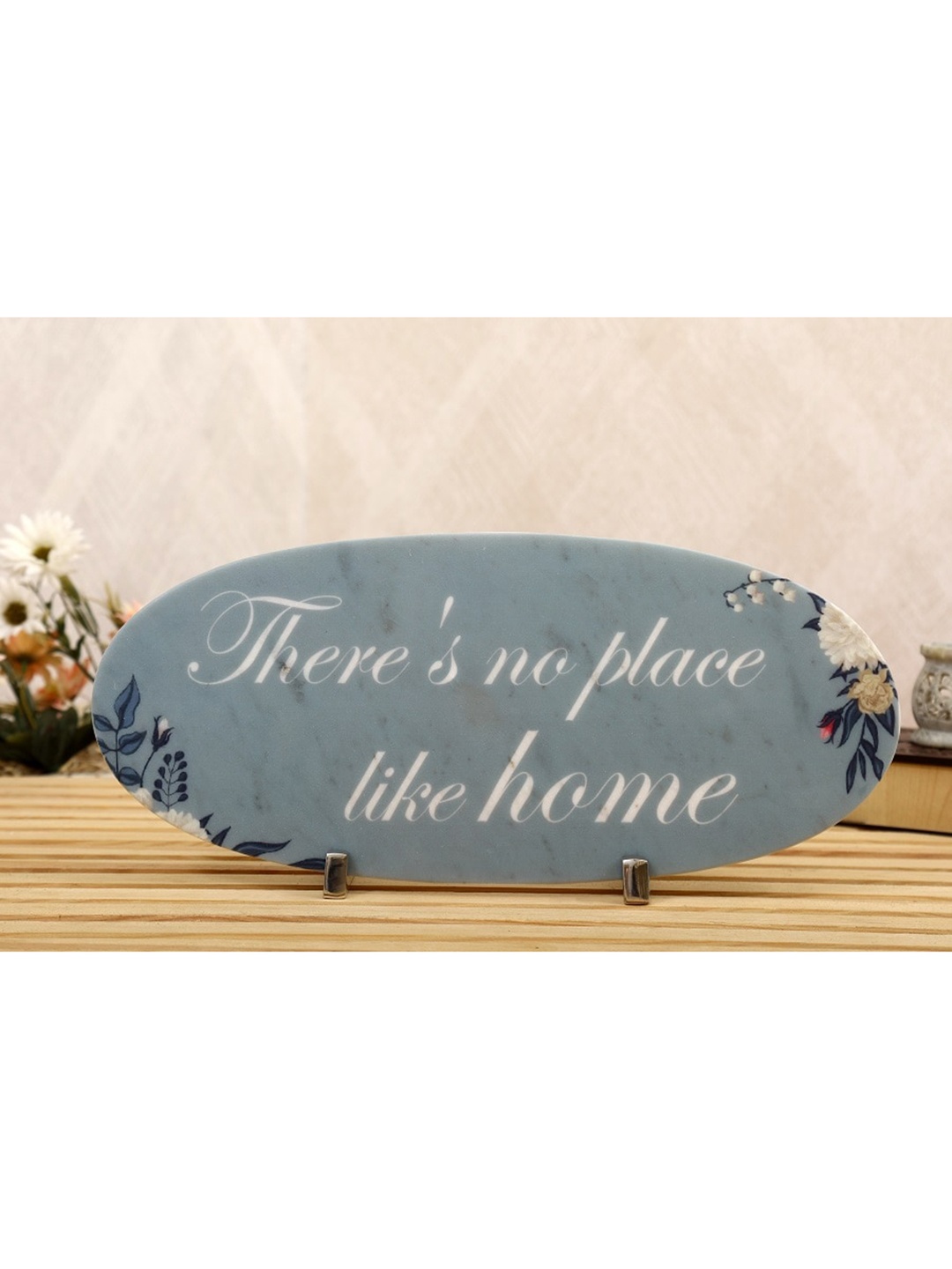 

POSH-N-PLUSH Grey & White There's Is No Place Like Home Marble Showpiece