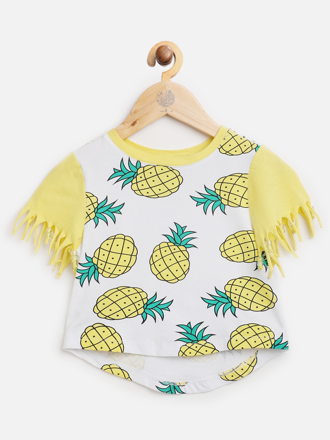 

One Friday Yellow Print Pure Cotton Top