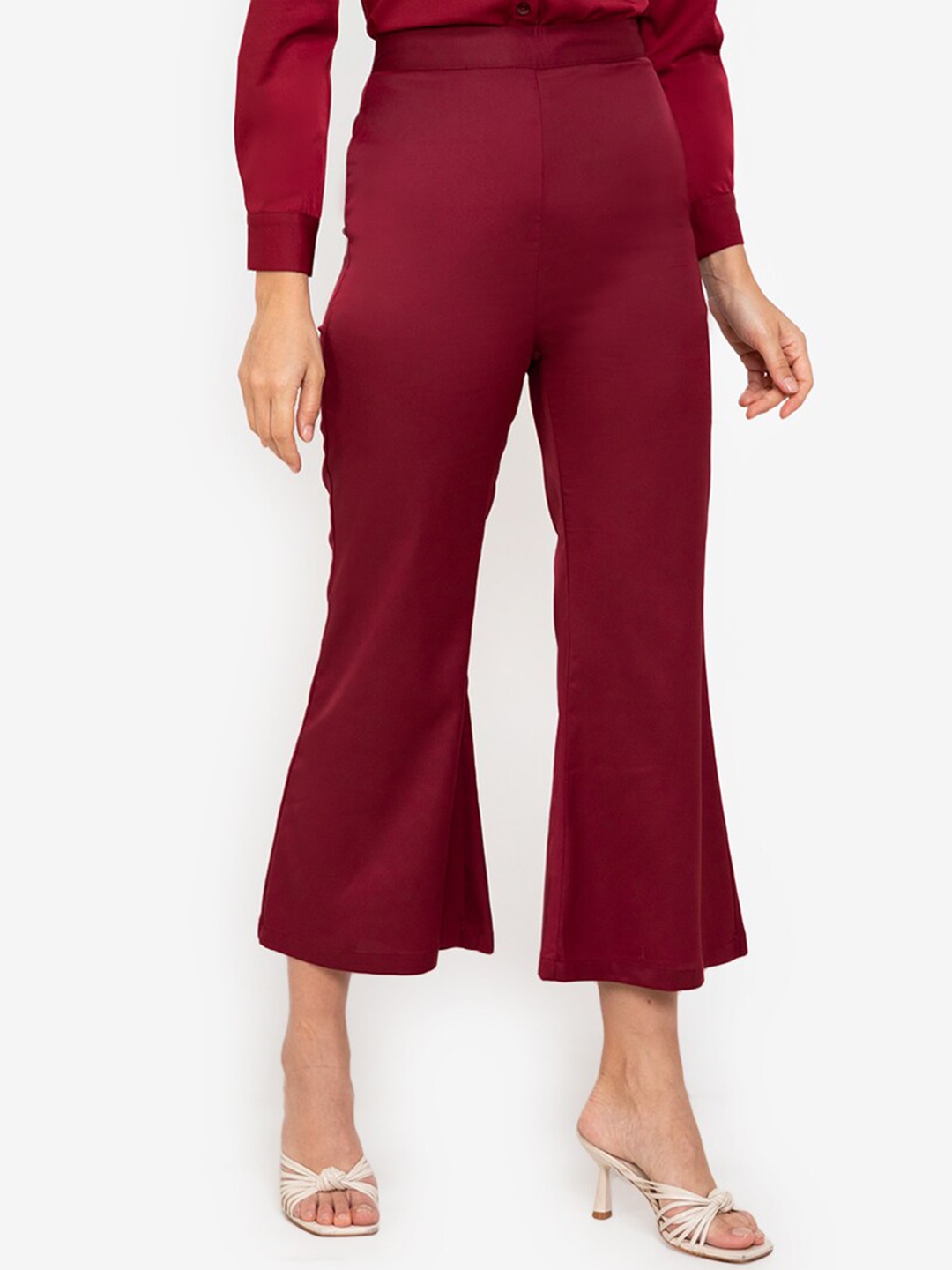 

ZALORA WORK Women Red Bootcut Trousers