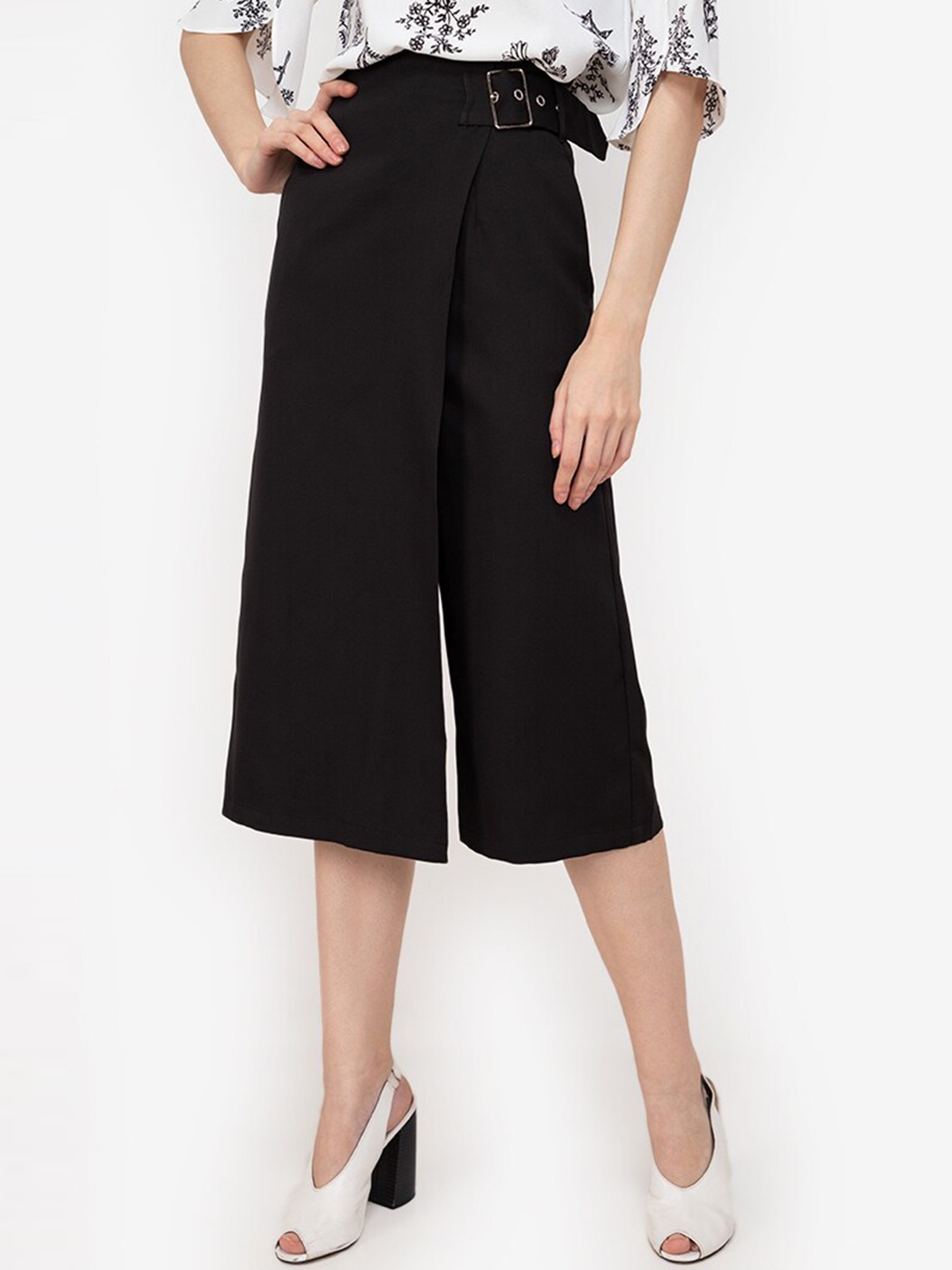 

ZALORA WORK Women Black Front Wrap Trousers