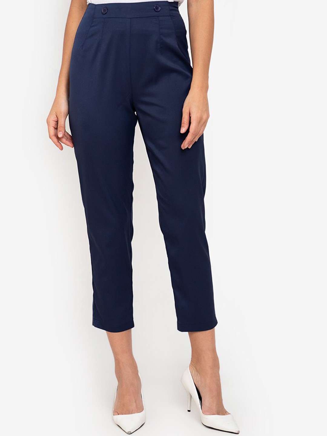 

ZALORA WORK Women Navy Blue Trousers