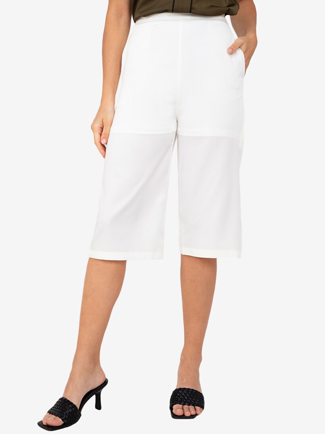 

ZALORA WORK Women White Straight Fit Culottes Trousers