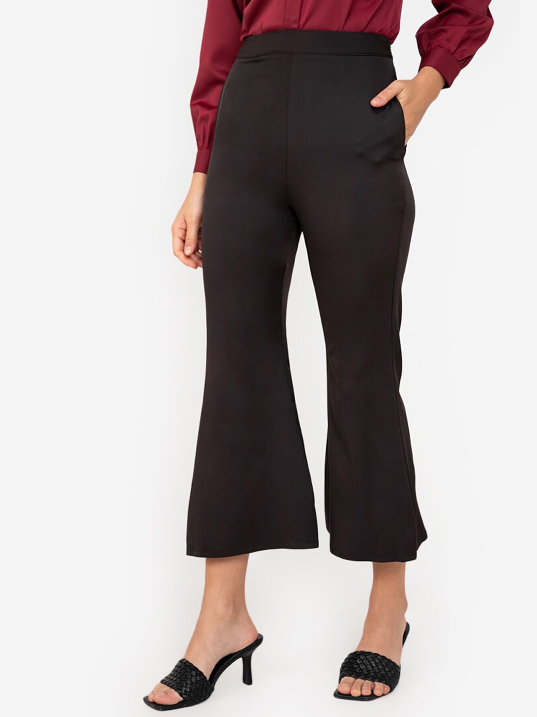 

ZALORA WORK Women Black Flared Trousers