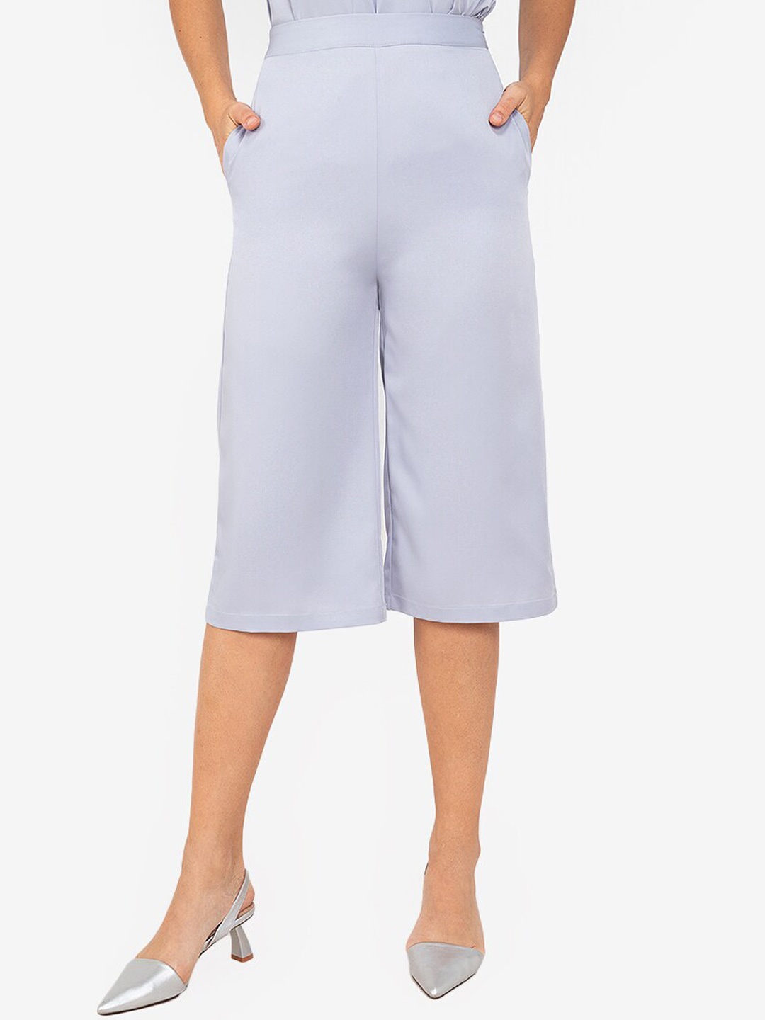 

ZALORA WORK Women Grey Straight Fit Culottes Trousers