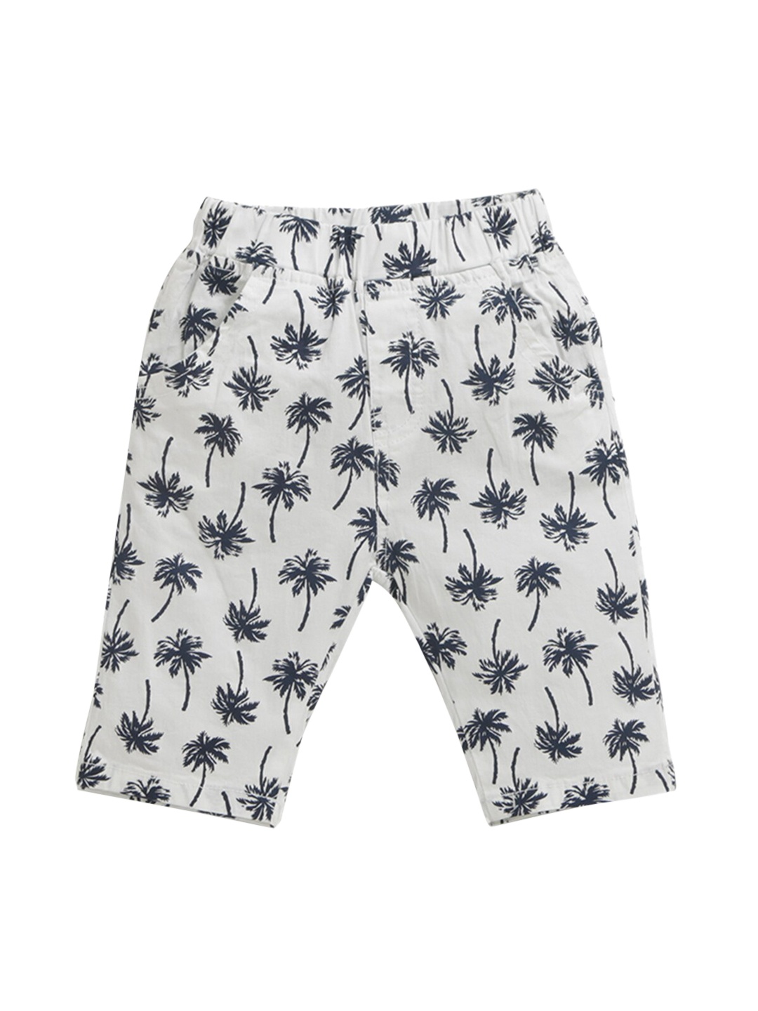 

Hopscotch Boys White Floral Printed Shorts