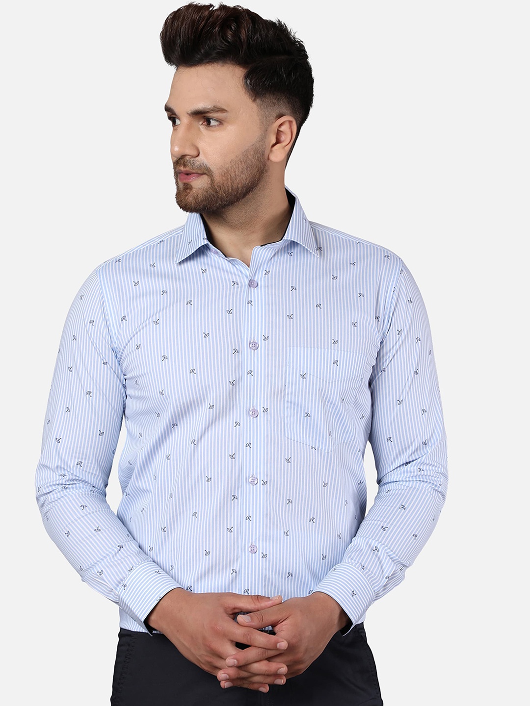 

Callino London Men Blue Printed Formal Shirt