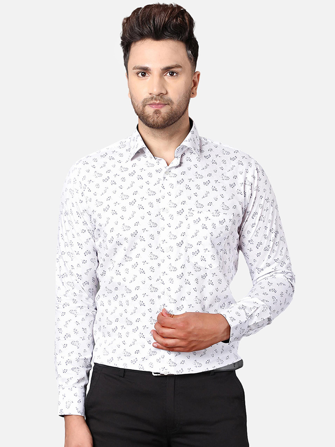 

Callino London Men White Regular Fit Floral Printed Formal Shirt