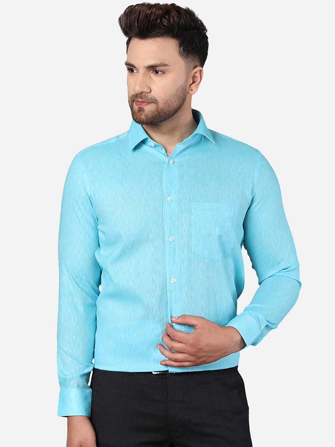 

Callino London Men Blue Regular Fit Solid Formal Shirt