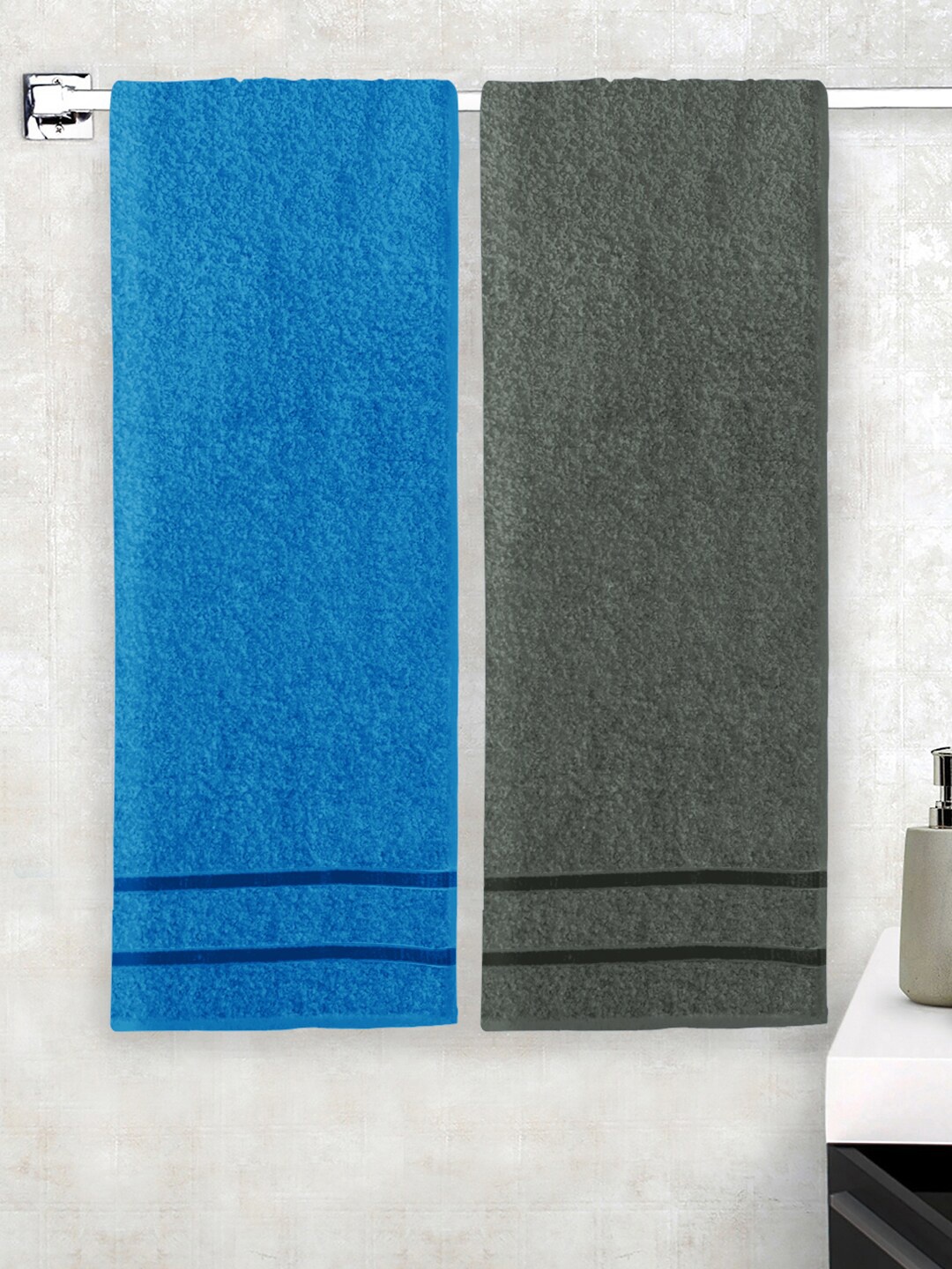 

Story@home Set of 2 450 GSM Pure Cotton Bath Towels, Charcoal