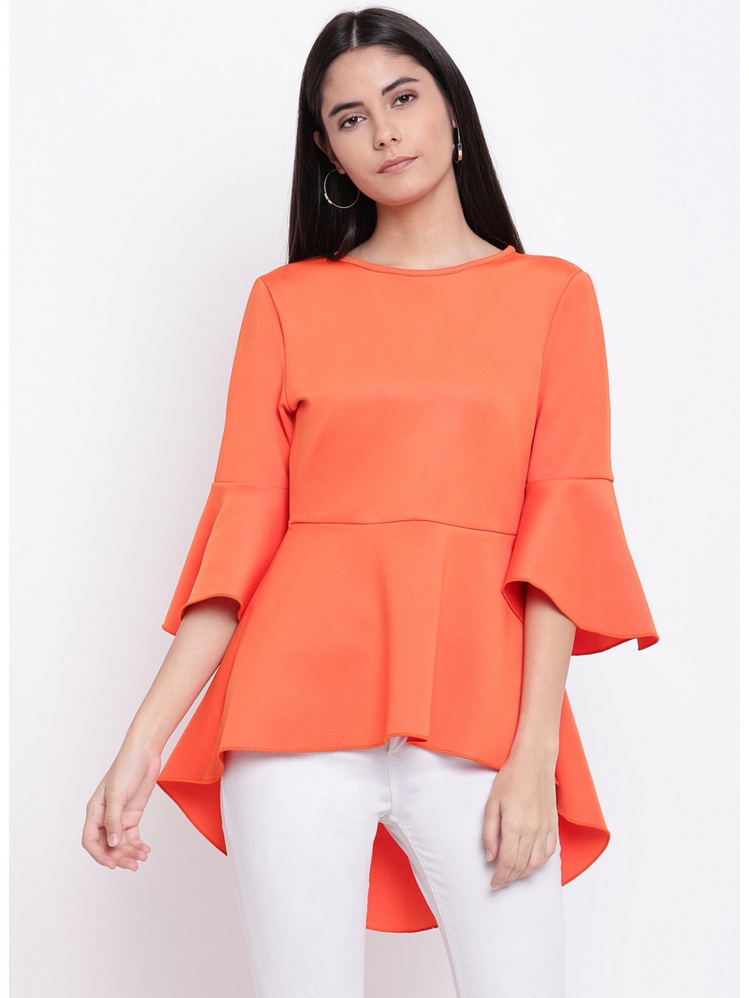 

RIVI Orange Scuba High-Low Longline Top