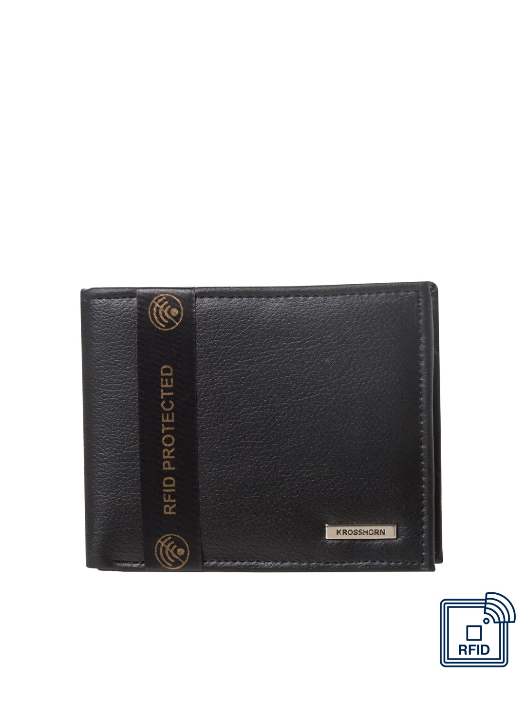 

Krosshorn Men Black Two Fold Wallet