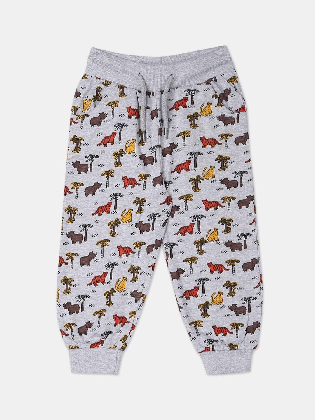 

Donuts Boys Grey & Red Printed Straight-Fit Joggers