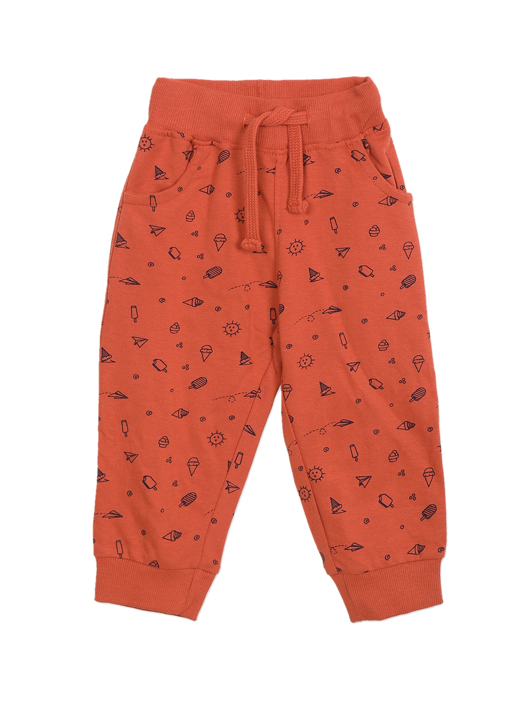 

Donuts Boys Red Printed Straight Fit Joggers, Rust