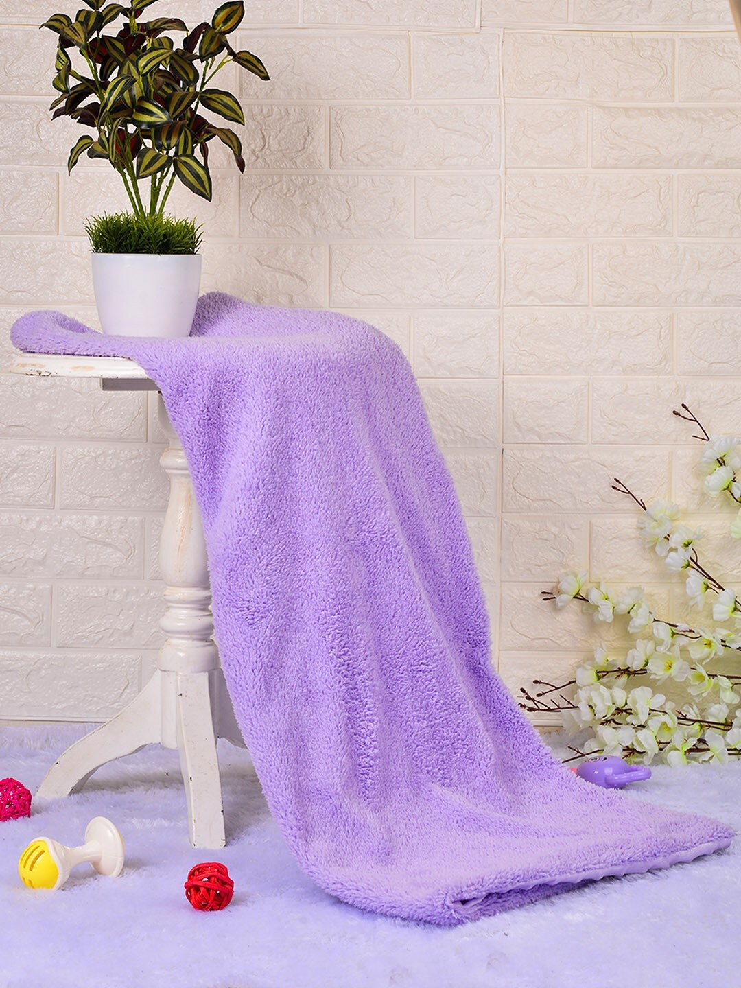 

POPLINS Lavender Geometric Fleece AC Room 300 GSM Single Bed Blanket