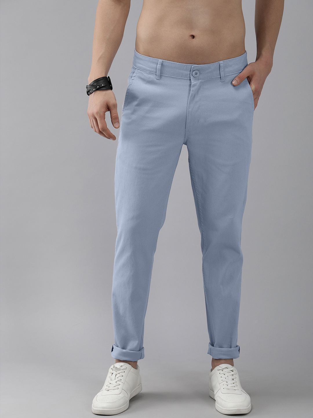 

Roadster Men Light Blue Skinny Fit Trousers