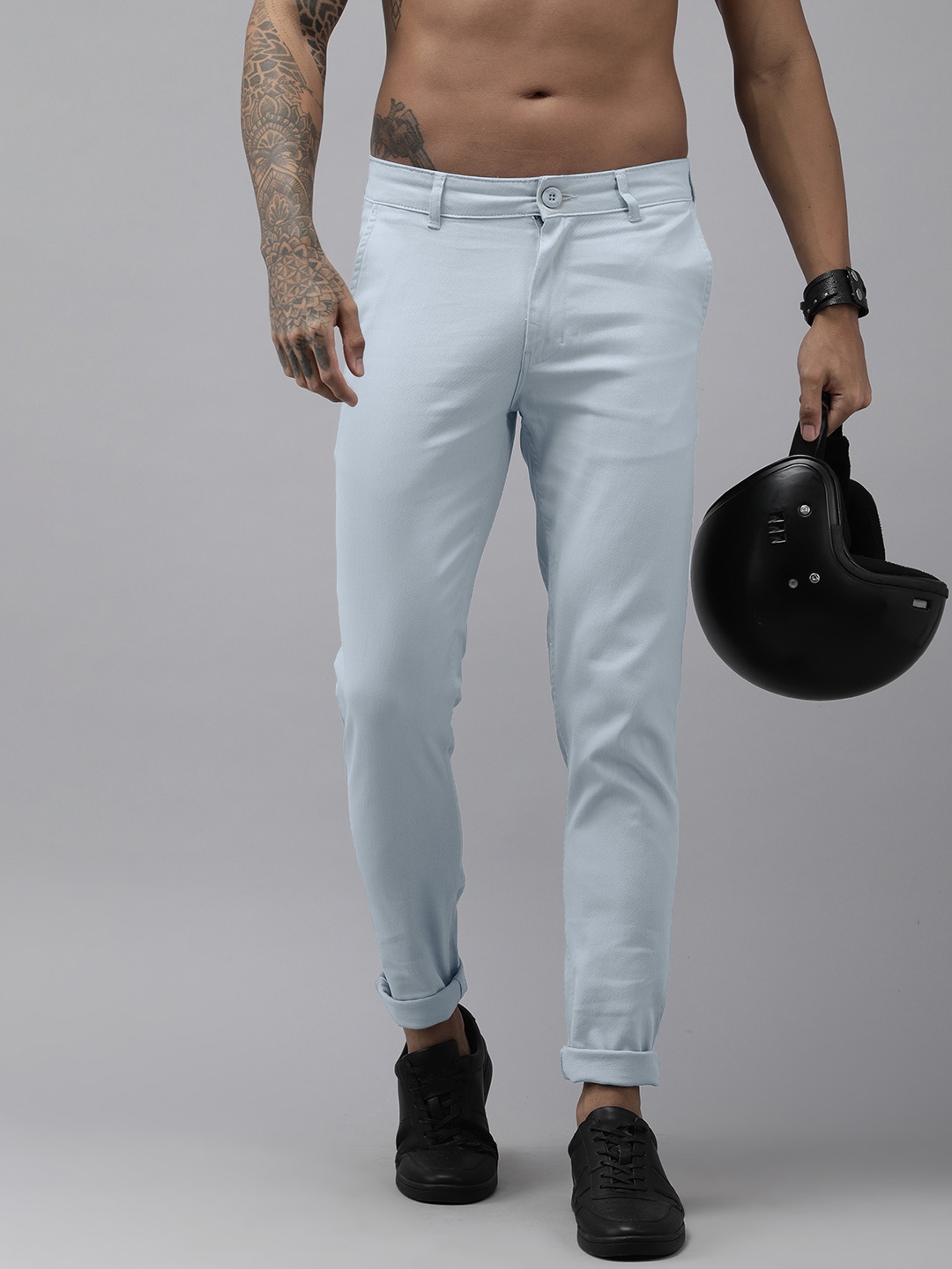 

Roadster Men Blue Slim Tapered Fit Chinos Trousers