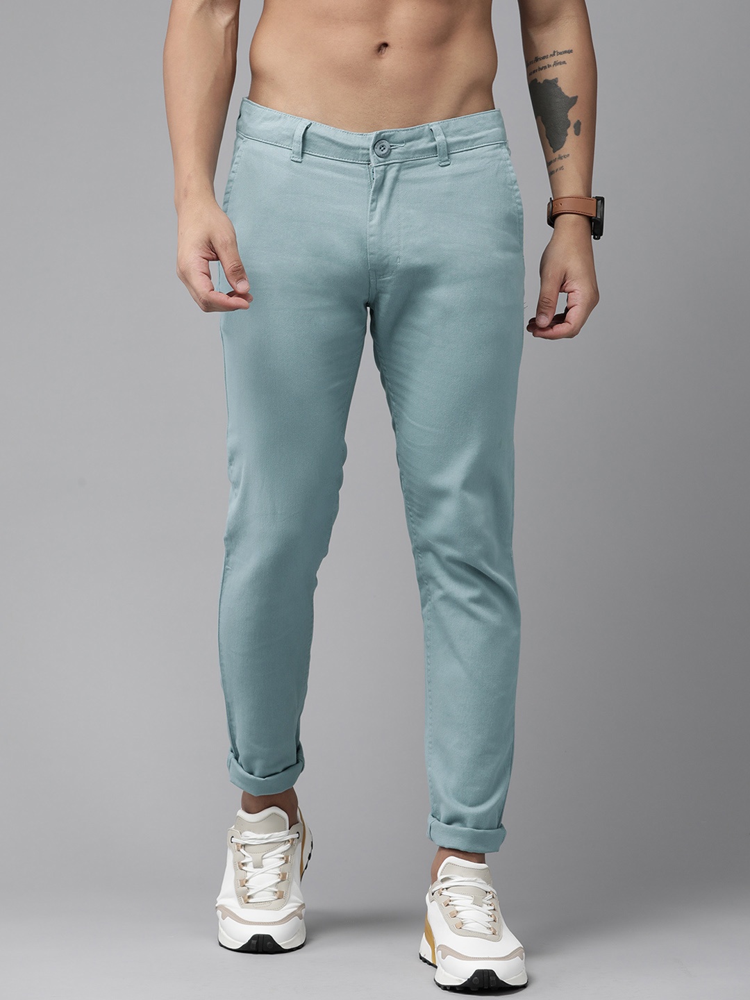 

The Roadster Lifestyle Co. Men Regular Trousers, Blue