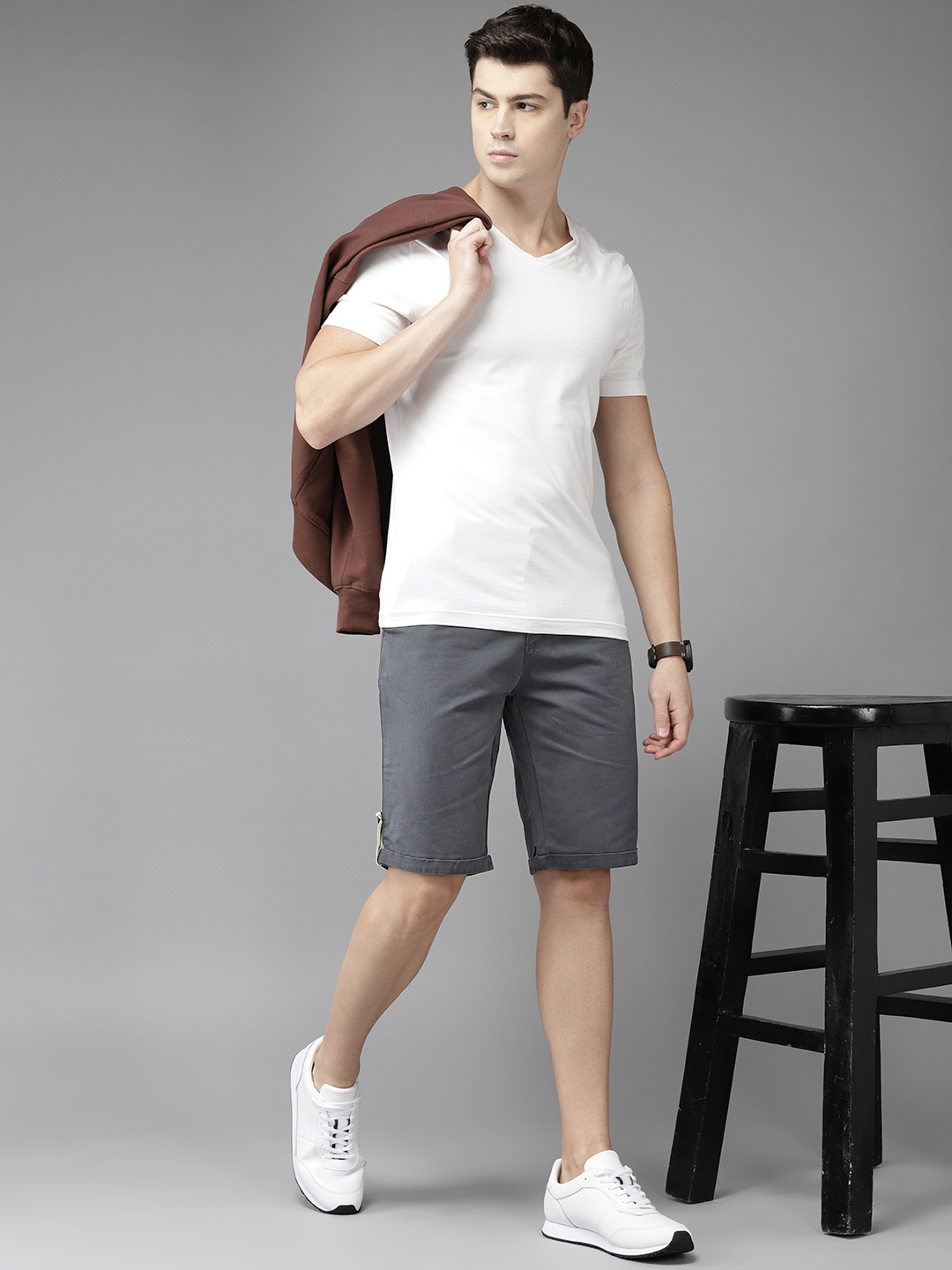 

ROADSTER X FAST & FURIOUS Men Charcoal Grey Chino Shorts