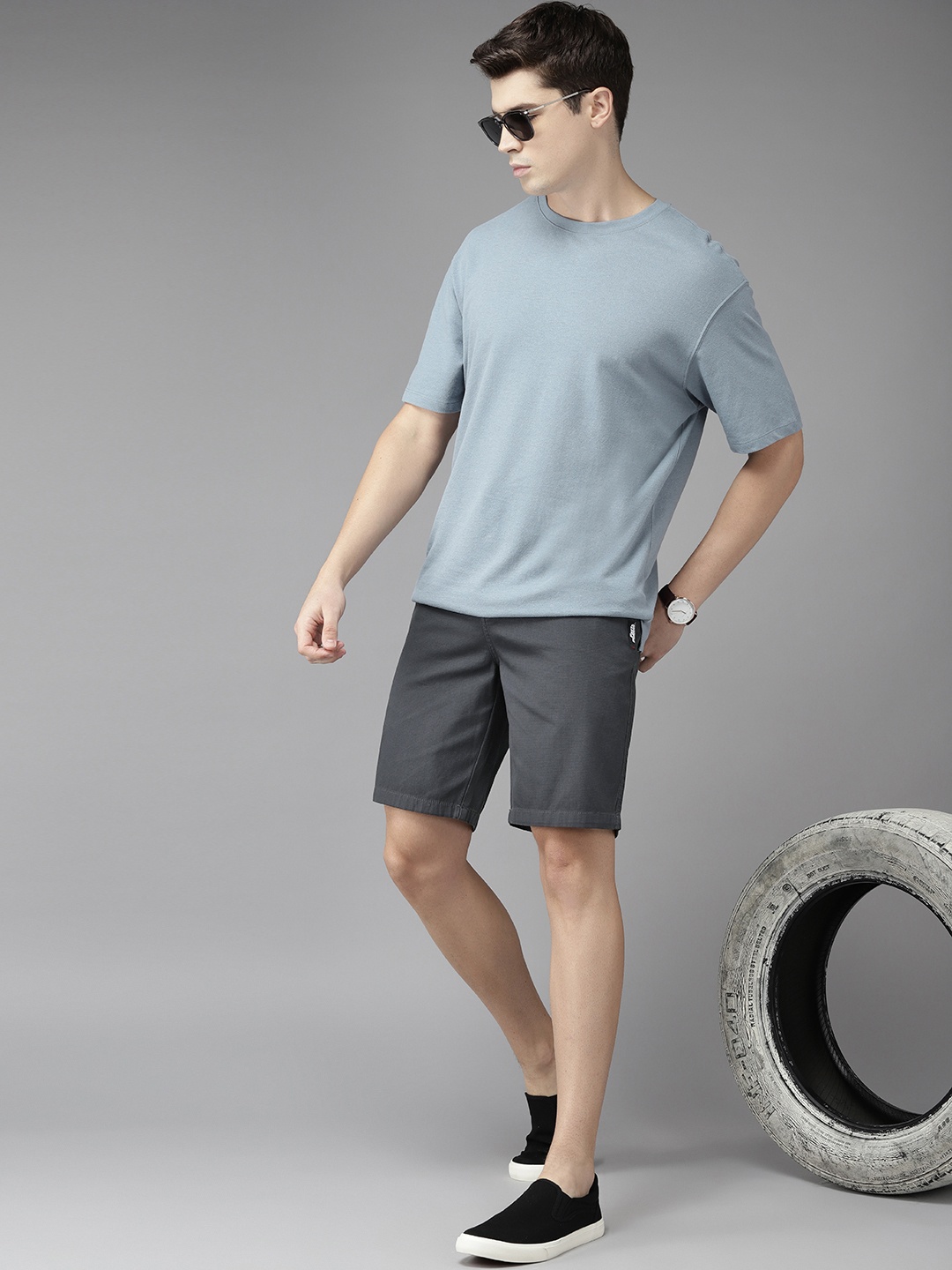 

ROADSTER X FAST & FURIOUS Men Charcoal Grey Chino Shorts