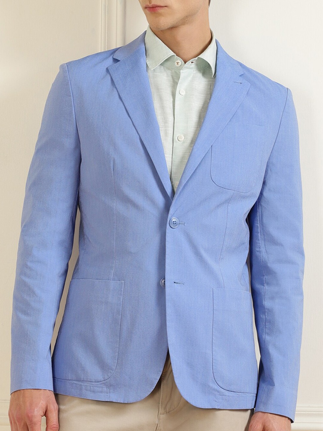 

Ted Baker Men Blue Solid Single-Breasted Blazer
