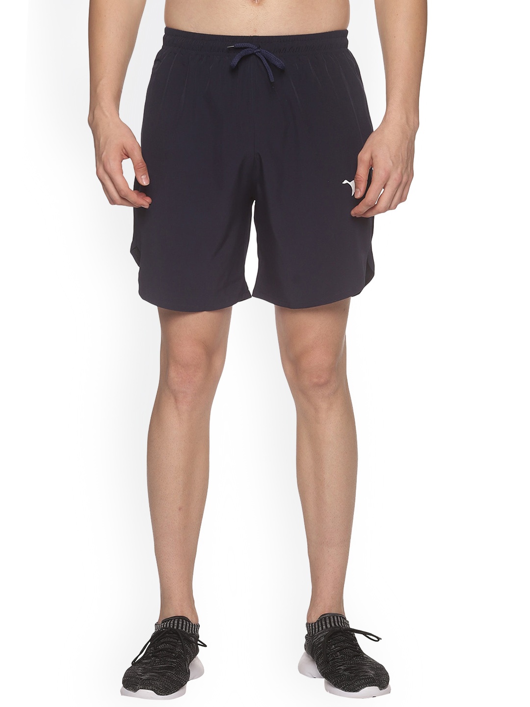 

HPS Sports Men Navy Blue Solid Running Sports Shorts