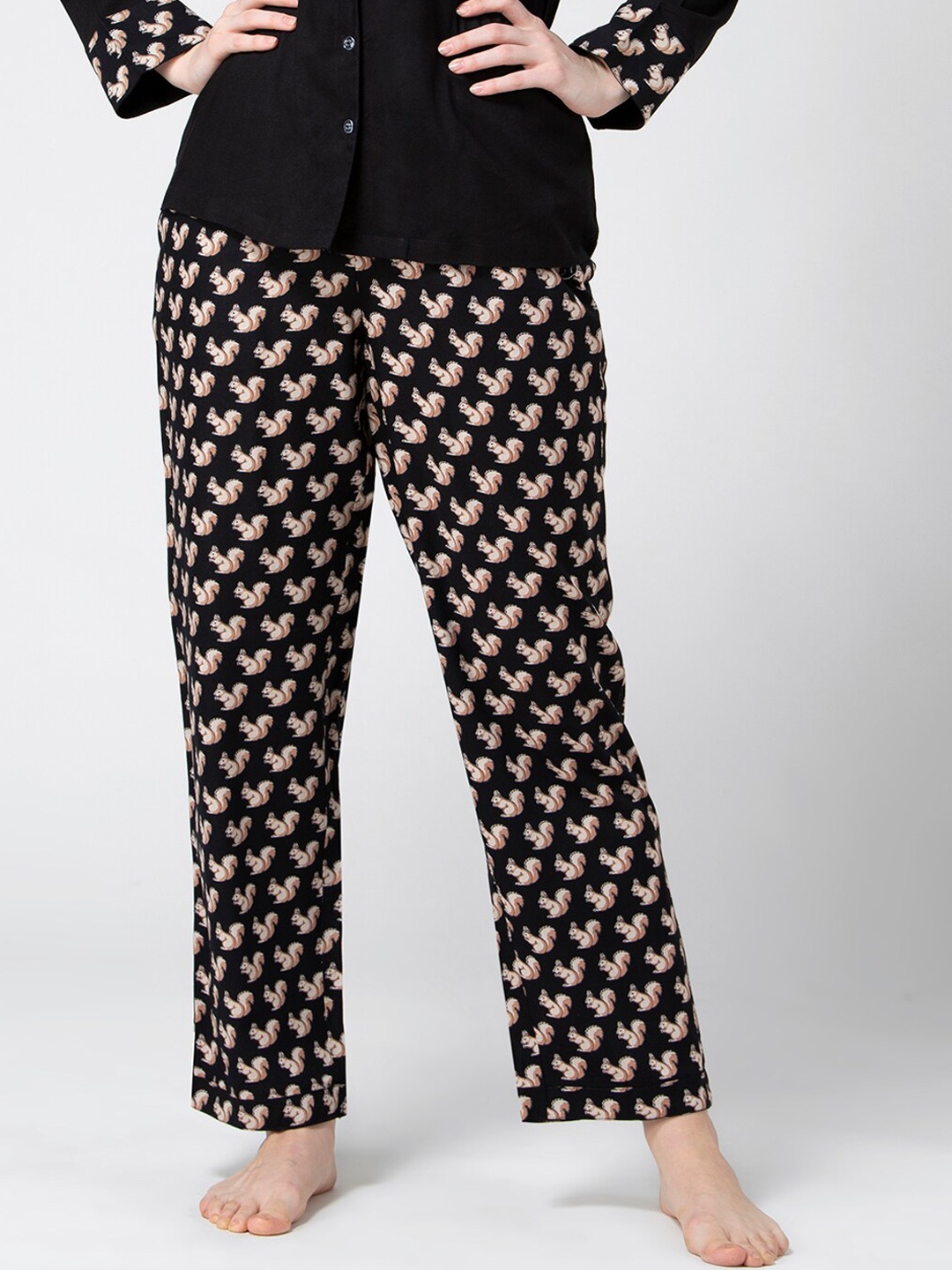 

Not Just Lounge Pants Women Black Printed Lounge Pants