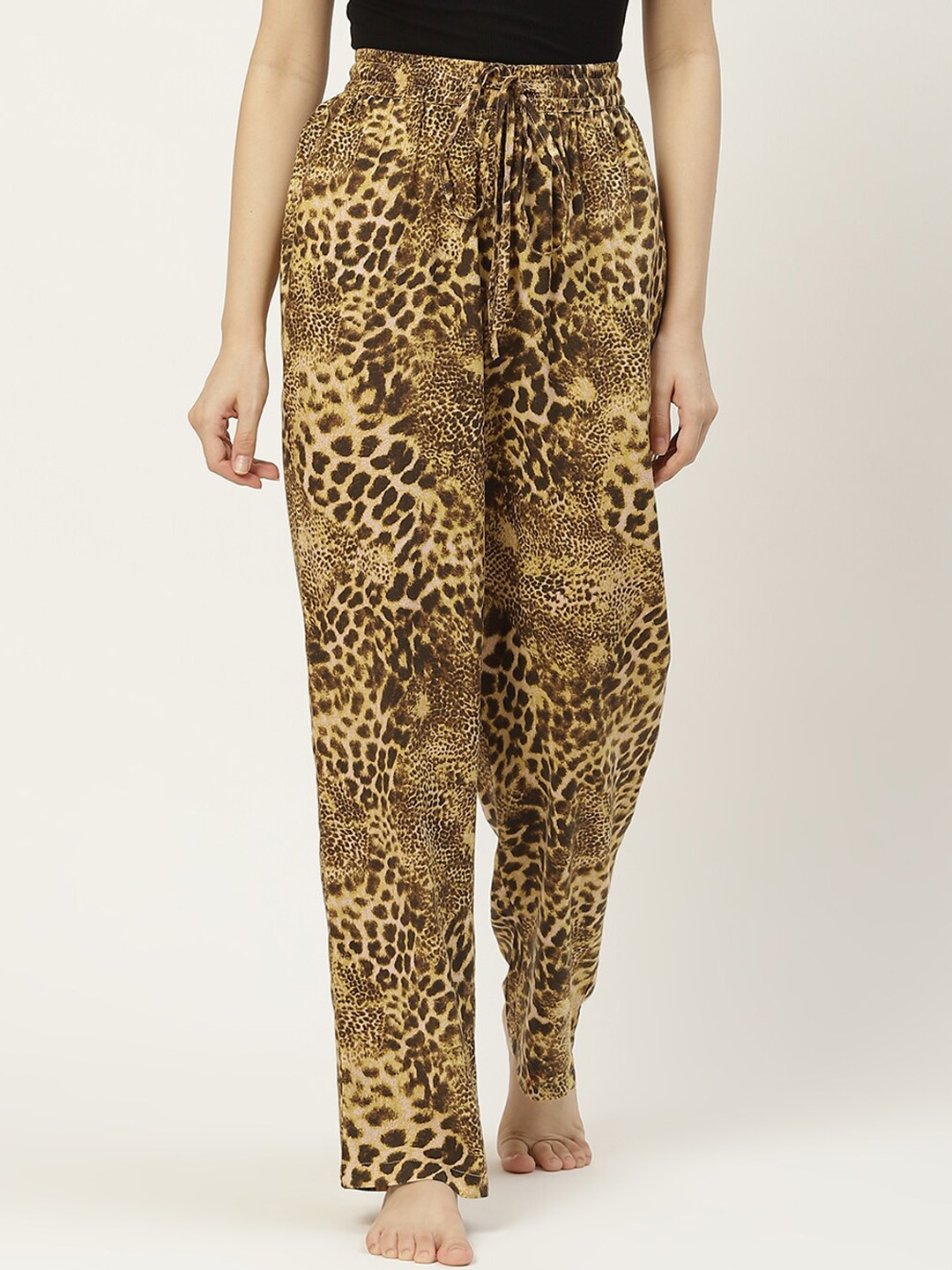 

Not Just Lounge Pants Women Brown Animal Printed Lounge Pants
