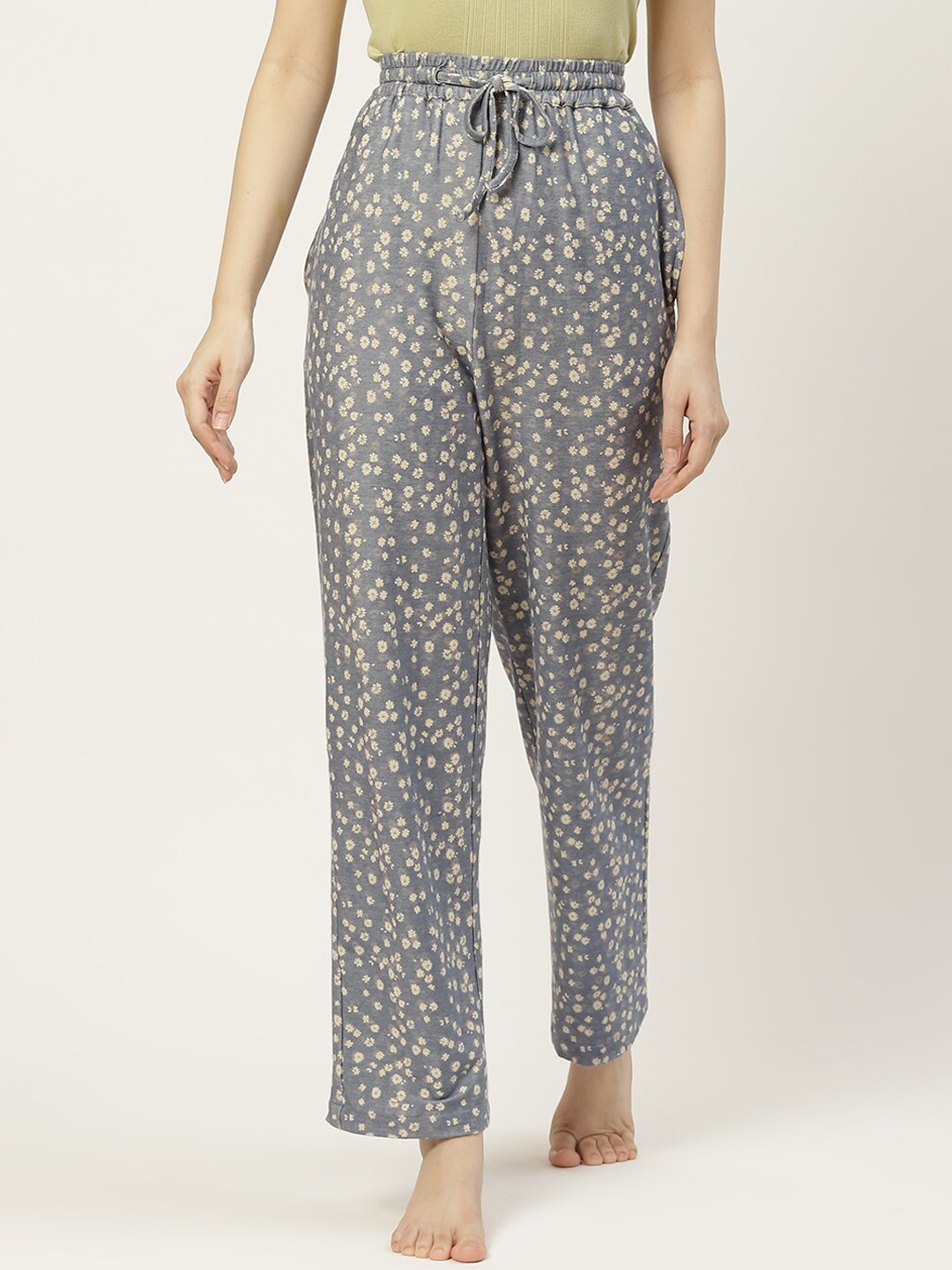 

Not Just Lounge Pants Women Blue Floral Printed Lounge Pants