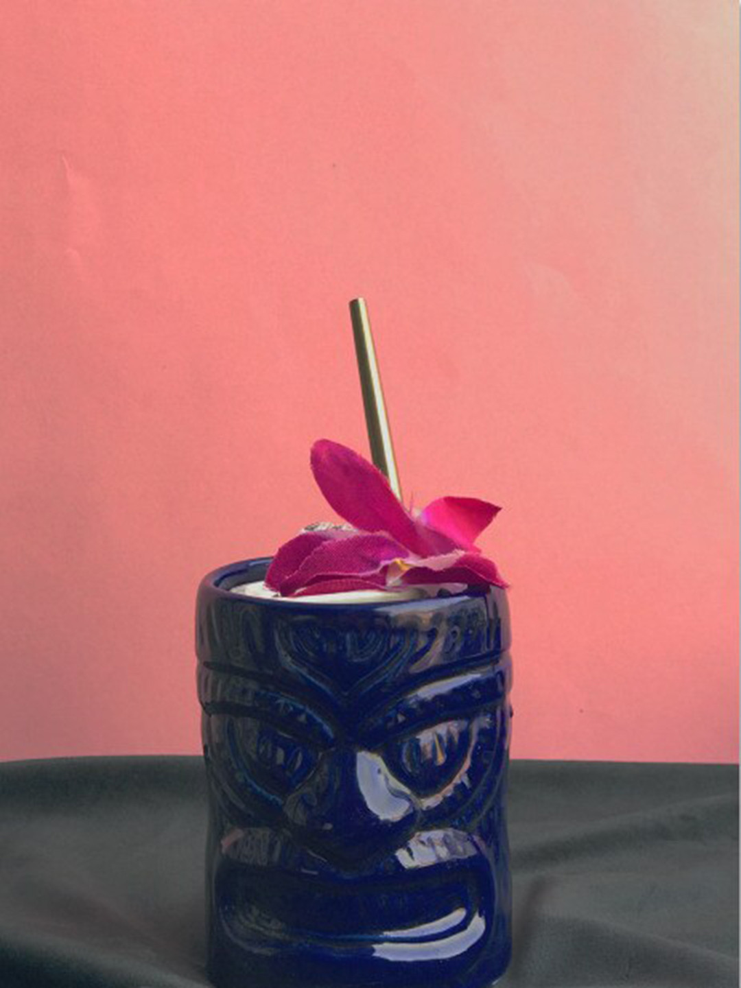 

Folkstorys Navy Blue Ceramic Tikki Cocktail Glass