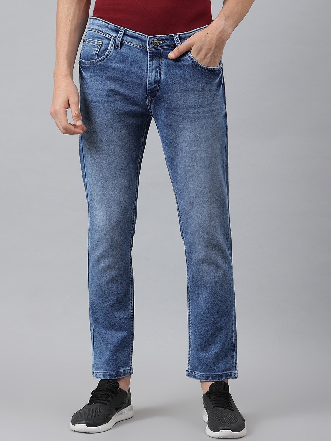 

MR BUTTON Men Blue Slim Fit Heavy Fade Cotton Jeans
