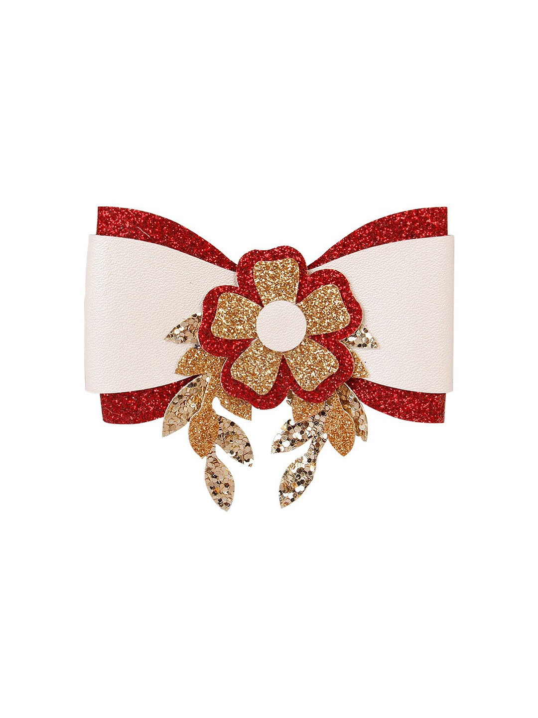 

Aye Candy Girls Gold-Toned & White Embellished Alligator Hair Clip