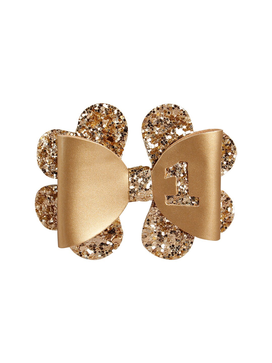 

Aye Candy Girls Gold-Toned Bow Embellished Alligator Hair Clip