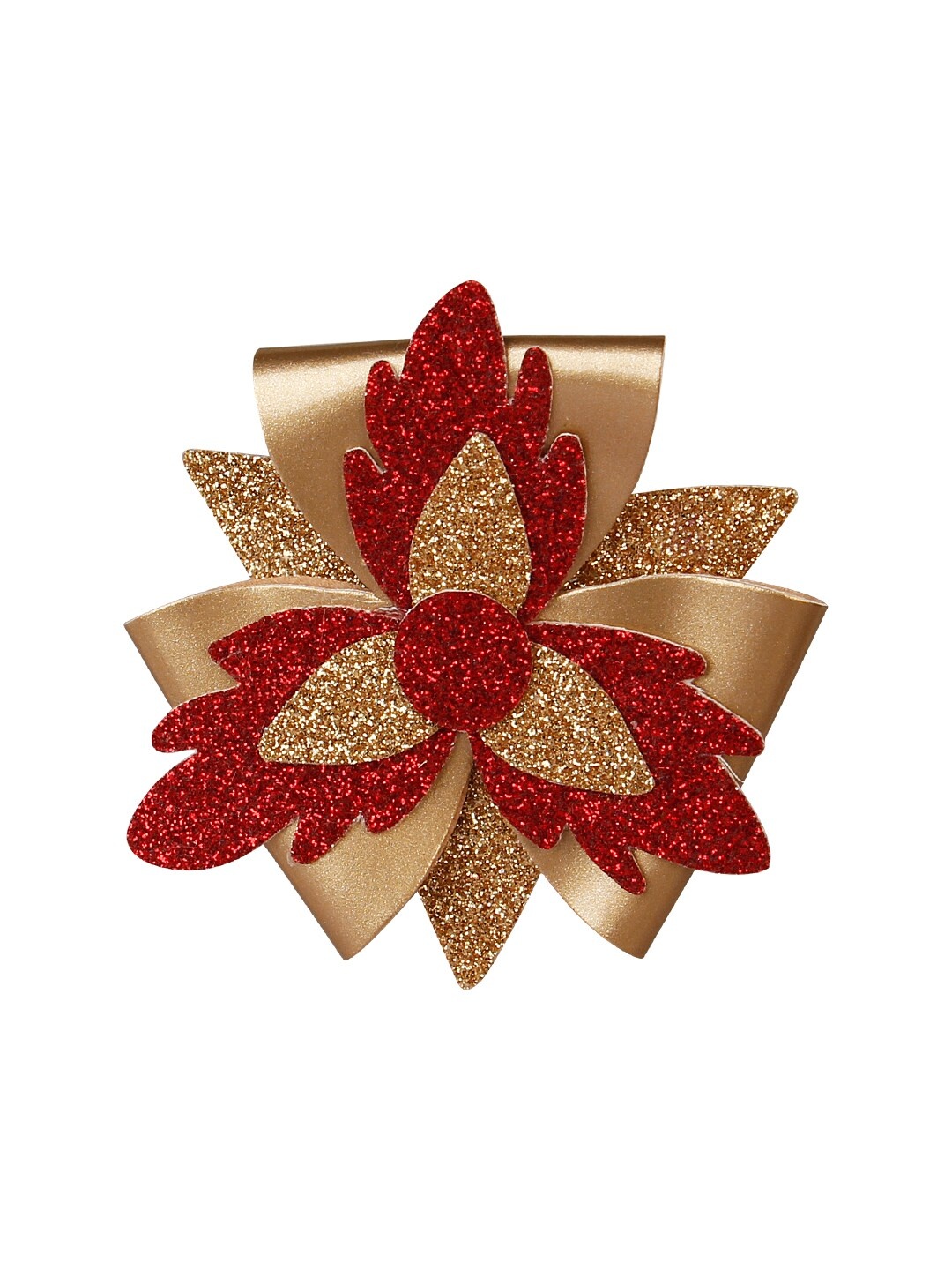 

Aye Candy Girls Gold-Toned & Red Embellished Alligator Hair Clip