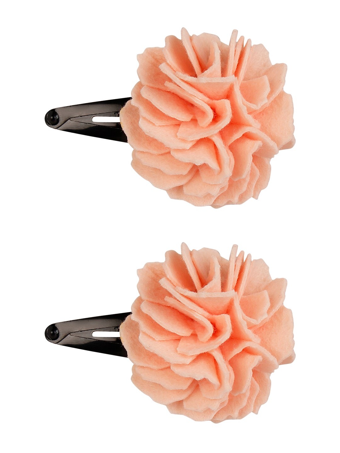 

Aye Candy Girls Peach-Coloured Set of 2 Flower Embellished Tic Tac Hair Clips